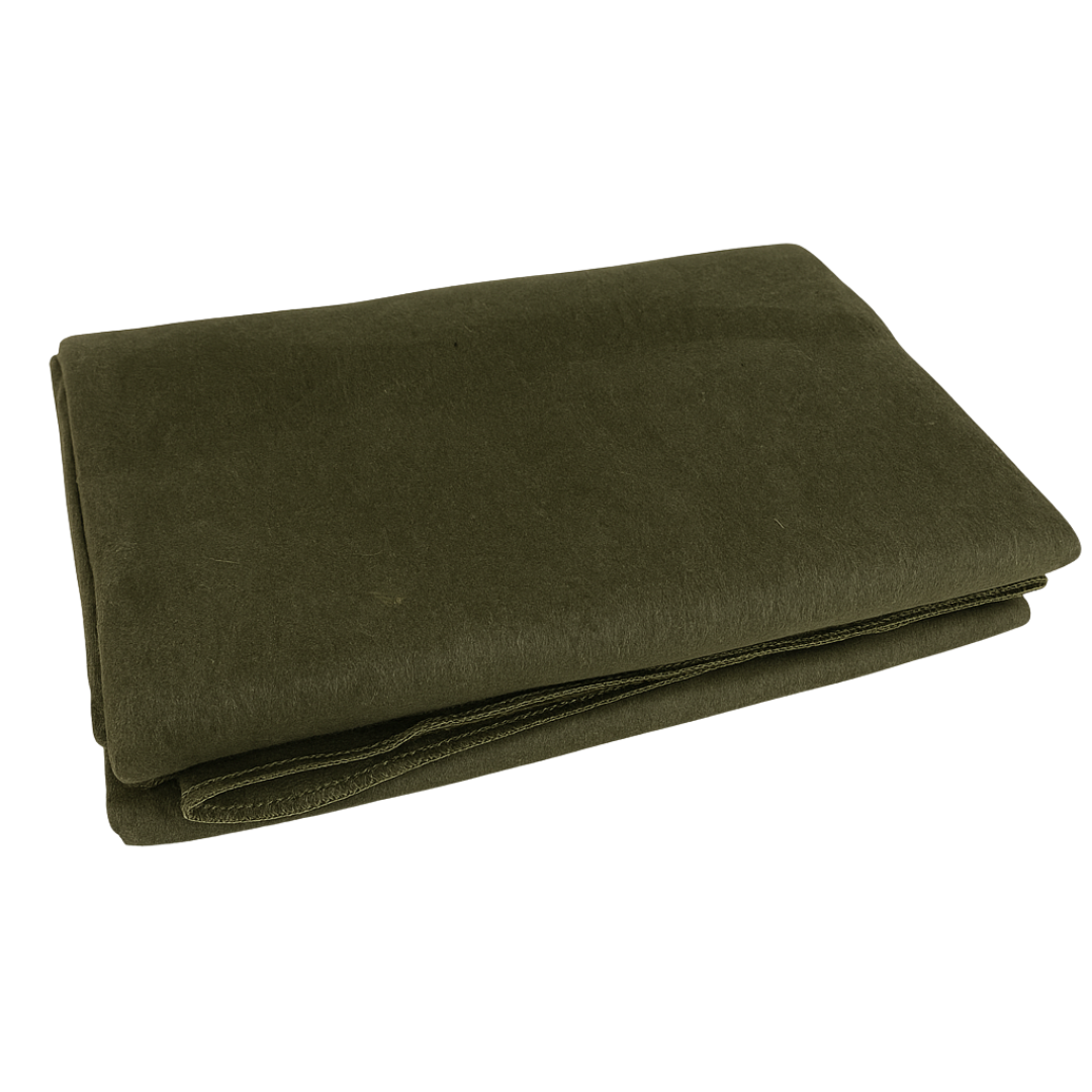 60" x 80" 70% Wool Synthetic Blend Olive Green Blanket  - CAM-50121