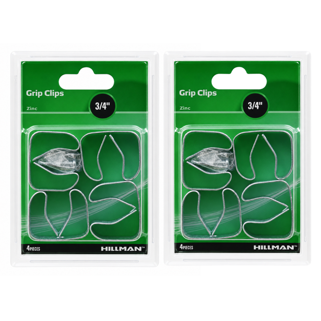 3/4 Inch Zinc-Plated Steel Grip Clips, 4 Piece Utility Wire Clips for Cables, Tools, Light Items, Garage, Workshop, Home Organization, Corrosion Resistant Metal Holding Clips
