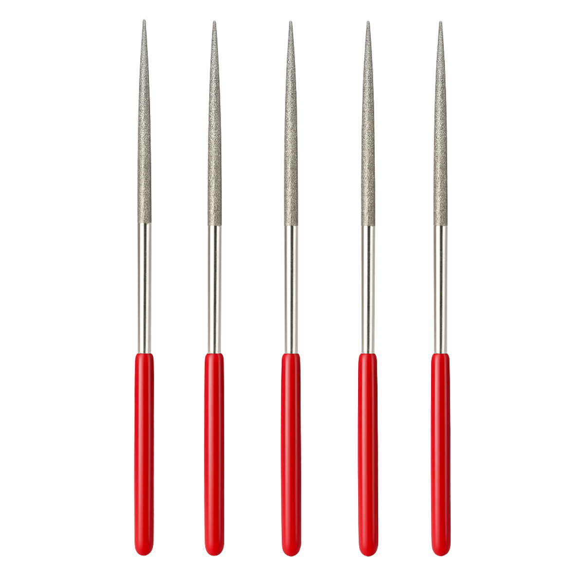 Mini Diamond File 5 Piece Round Mini Diamond Files with PVC Wrapped Handles In Various G ...