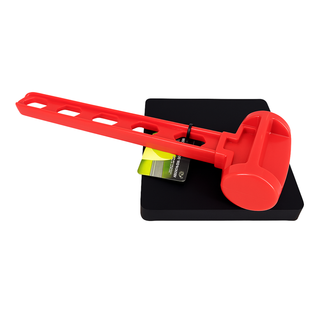 6" x 6" Jewelry Bench Block with 12.5" Red Plastic Hammer – Lightweight Metal Forming & Craft Hammering Set for Jewelry Making, Stamping, Flattening, Crafting & Hobby Work – Durable Plastic Mallet + Bench Block