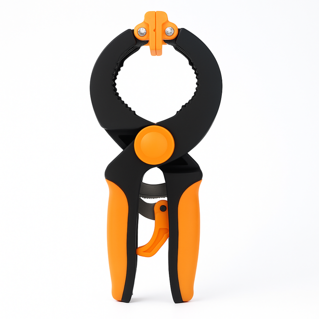 8-Inch Ratcheting Quick-Release Clamp with Pivoting Jaws – Adjustable Hand Clamp for Gluing, Woodworking, and DIY Projects