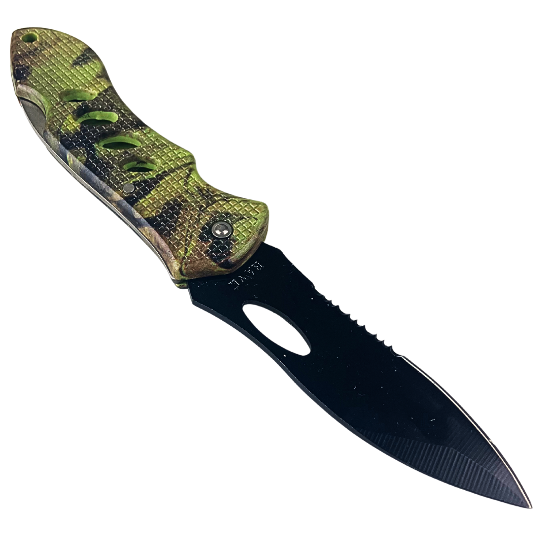 7.5" (19.1 cm) Hunting & Fishing Knife | 3" (7.6 cm) Black-Coated Stainless Steel Blade