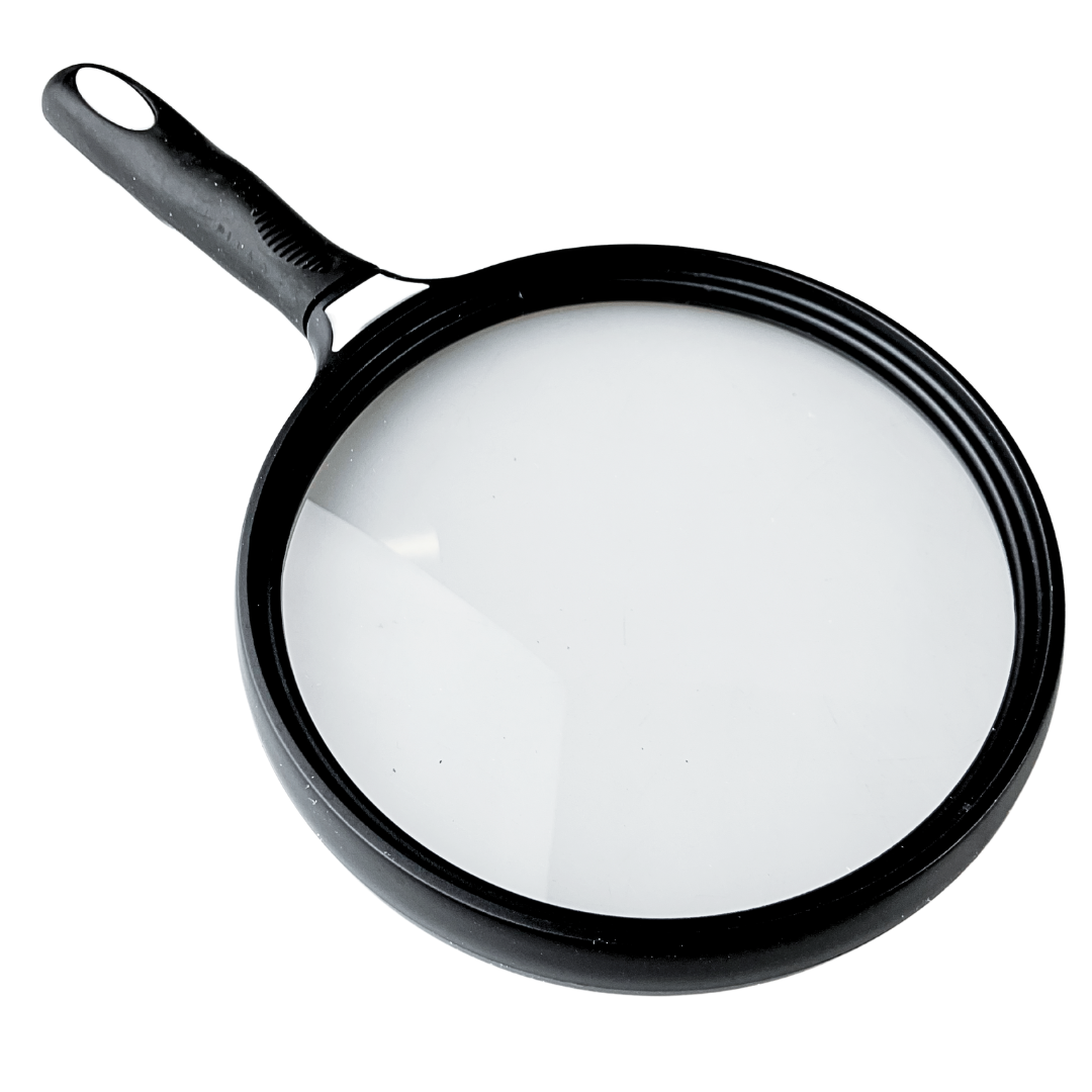 Extra Large Handheld Magnifier | 5" Diameter Lens | Ergonomic Grip, Ideal for Hobbies & Detailed Tasks | Sturdy Frame with Gray Accents
