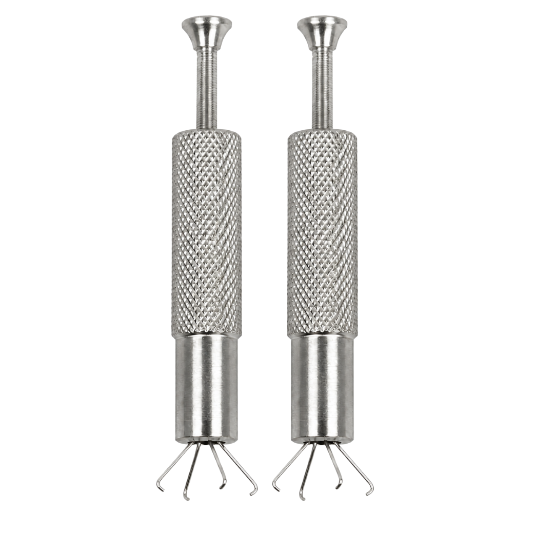 Mini 4-Prong Gemstone Pick-Up Tool, 2-Pack – Nickel-Plated Brass Stone Holder for Diamonds, Gems, Jewelry Setting, Inspection, Repair & Crafts – 2.25 Inch