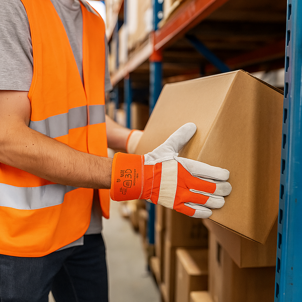 Hawk Suede Leather Work Gloves – Reinforced Fingers, Knuckle Bridge & Gauntlet Cuffs (12")