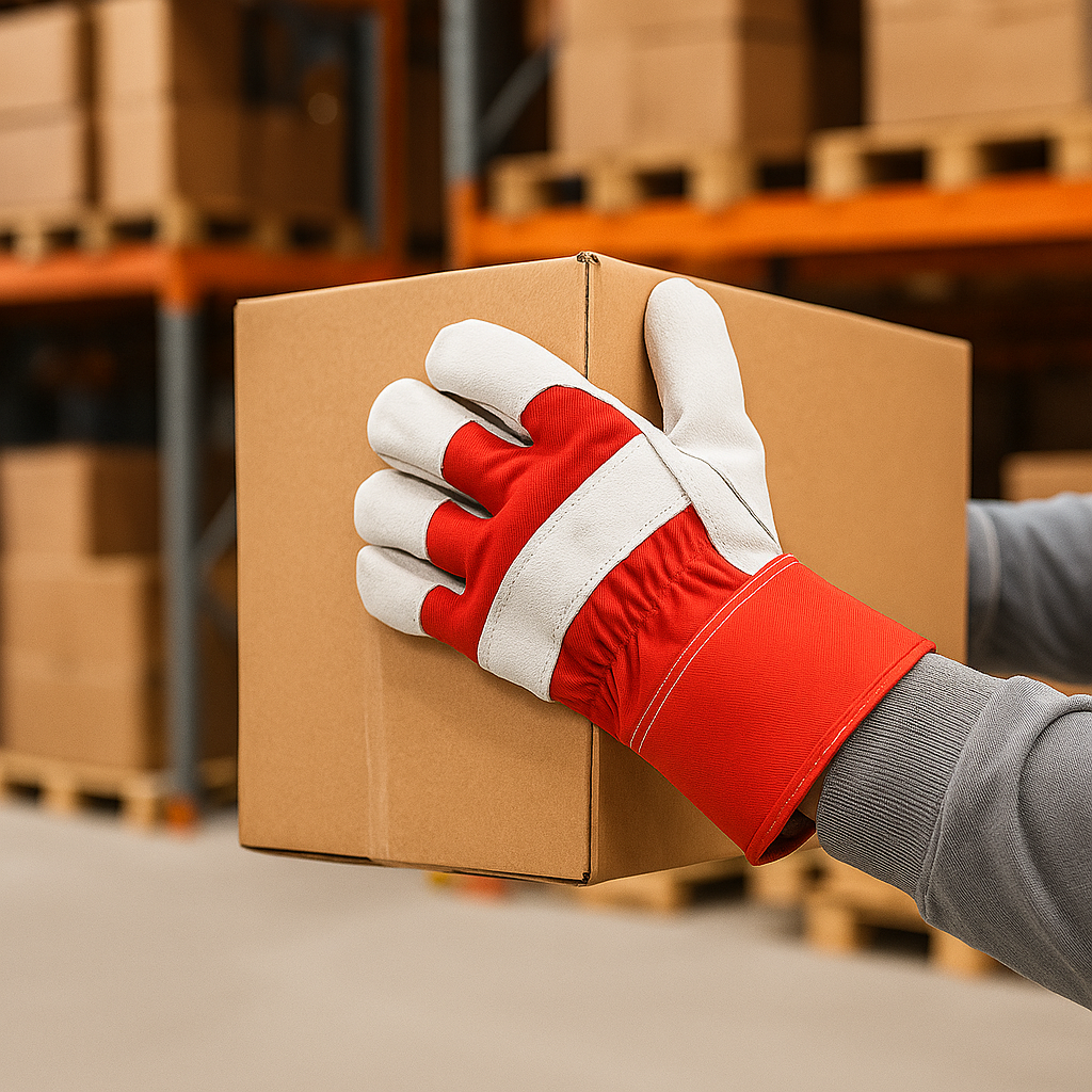 Men’s Premium Safety Gloves – Split Leather Palm Work Gloves with Reinforced Fingers, Gauntlet Cuff & Leather Knuckle Bridge for Construction, Gardening & Heavy-Duty Use