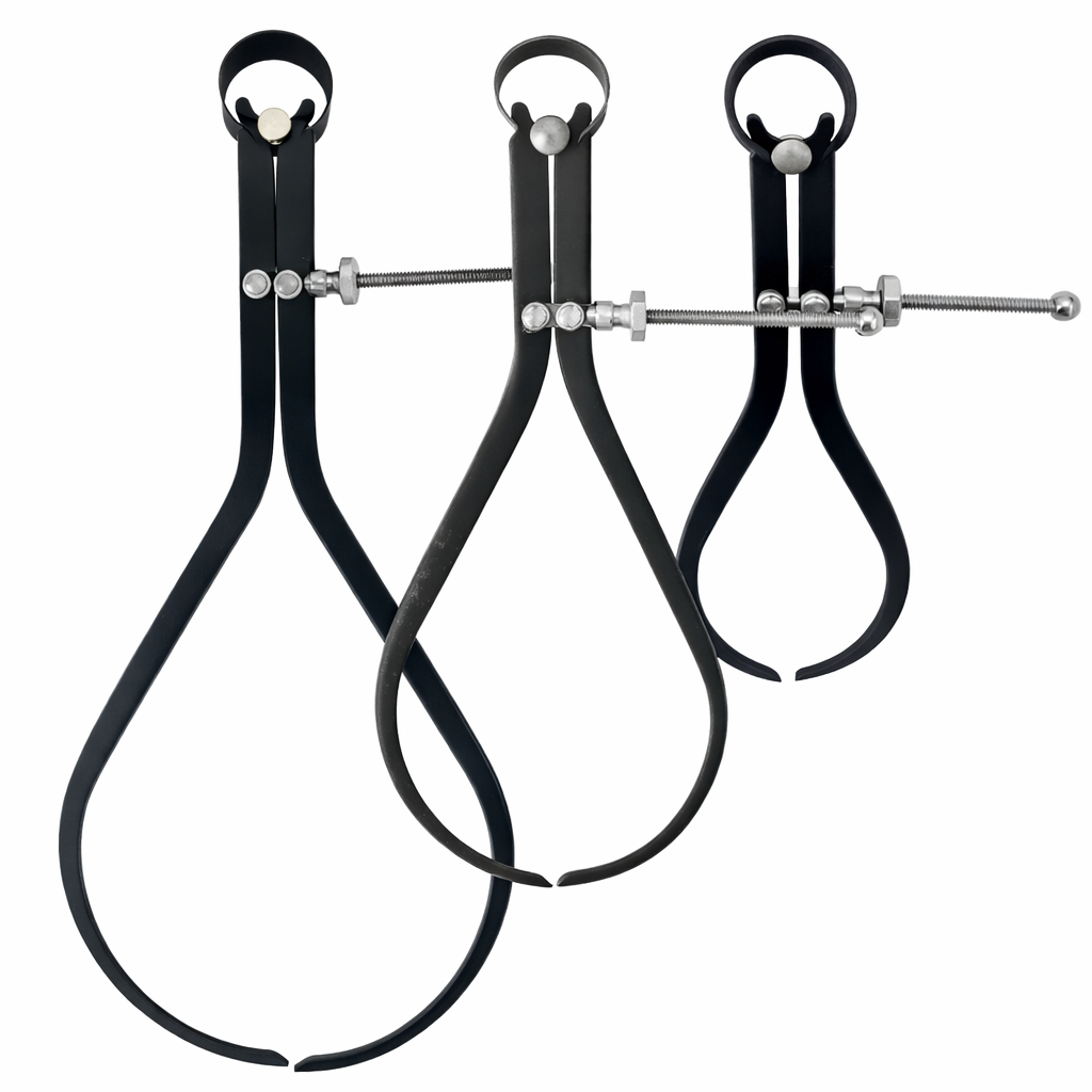 Quix Steel Outside Spring Caliper Set – 6″, 8″ & 12″ Precision Measuring Tools with Adjustable Tension Screw | Machinist, Fabrication & Workshop Caliper Kit