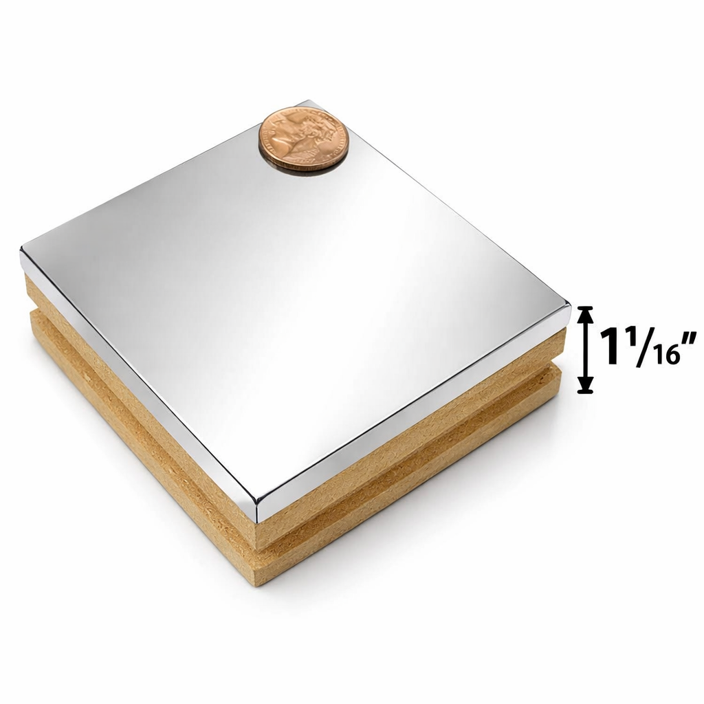 Steel And Wood Bench Block 3" X 3" X 1", For Jeweler's And Crafters  - TJ-29365