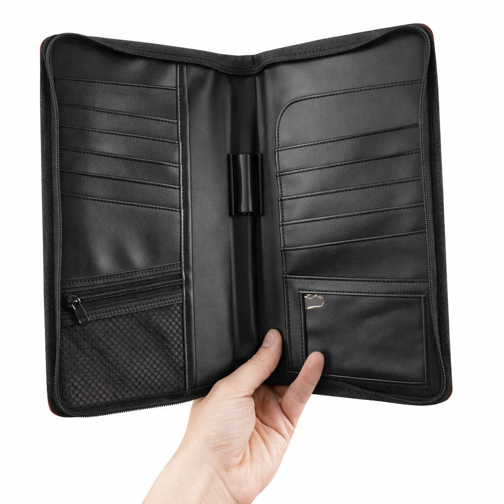 Large Zip-Around Credit Card Storage Wallet Organizer – Holds Cards, Cash & Passport – Secure Travel & Everyday Organizer, 10.25" x 5-5/8" x 1-1/8"