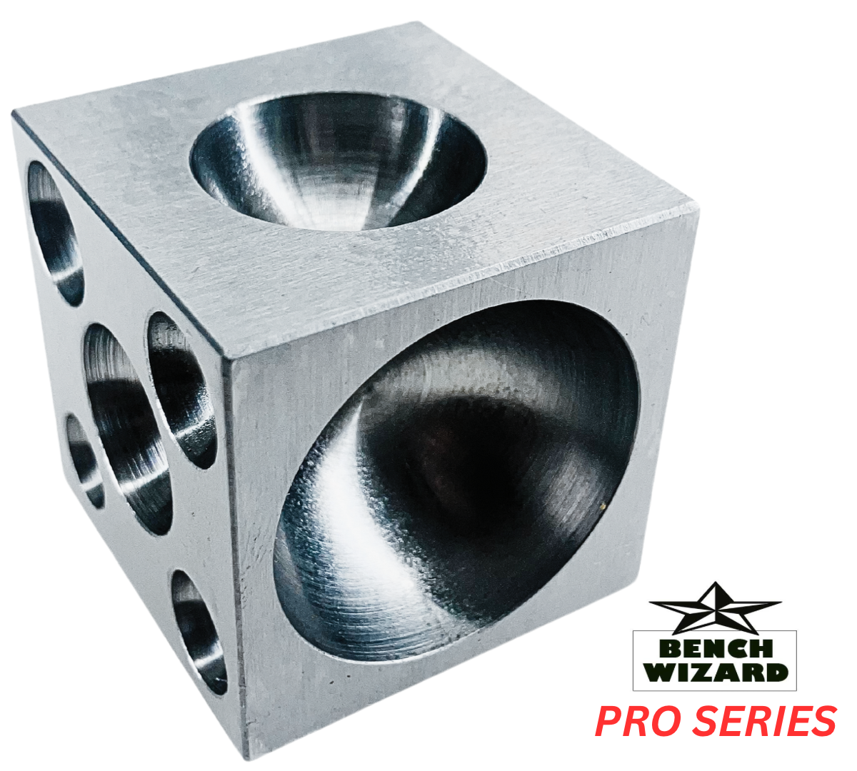 2-1/2 Inch Square Steel Dapping Block with Half-Round Shapes  - TJ-44101