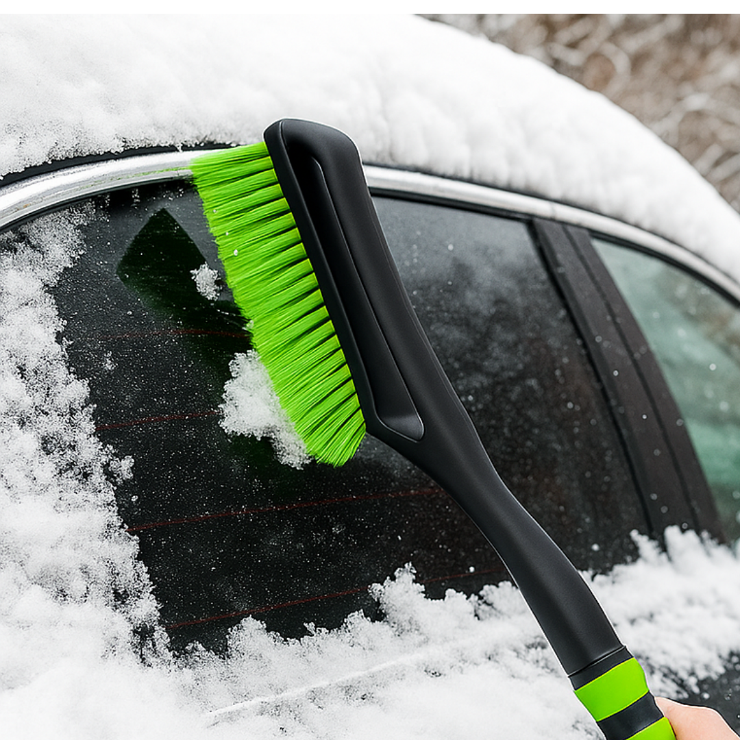 2-Pack Snow Brush & Ice Scraper Set, 27" Long – Heavy-Duty Ice Scraper with EVA Foam Grip & Thick Snow Brush Bristles – Snap-Together 2-in-1 Car Snow Remover for Windshield, Windows & Vehicles