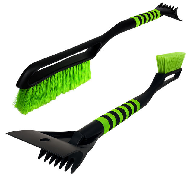2-Pack Snow Brush & Ice Scraper Set, 27" Long – Heavy-Duty Ice Scraper with EVA Foam Grip & Thick Snow Brush Bristles – Snap-Together 2-in-1 Car Snow Remover for Windshield, Windows & Vehicles