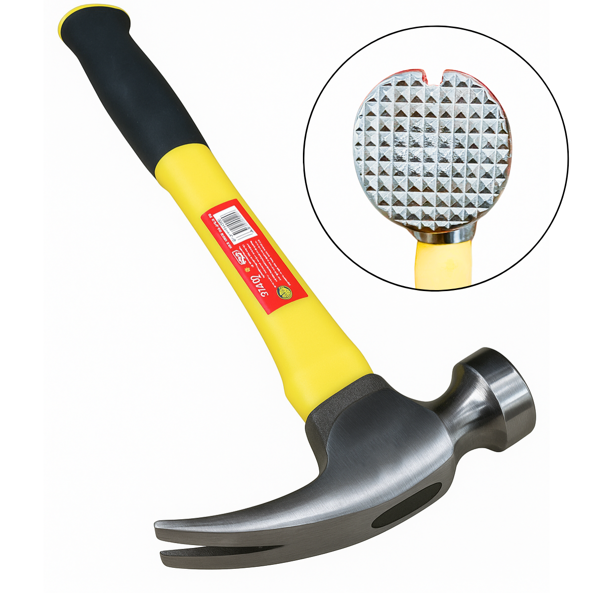 Magnetic Scutch Hammer with Textured Head – Brick and Masonry Dressing Tool – Fiberglass Handle – Easy Scutch Comb Installation