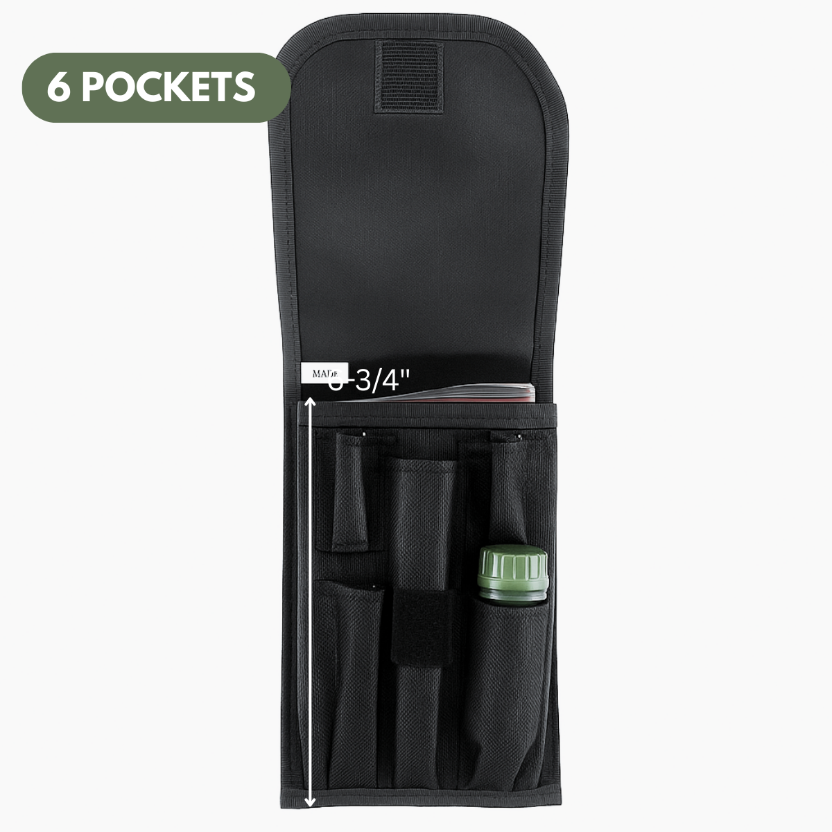 6 Pocket Nylon Pouch | Create Your Custom Kit | Fold-Over Top with Velcro Closure