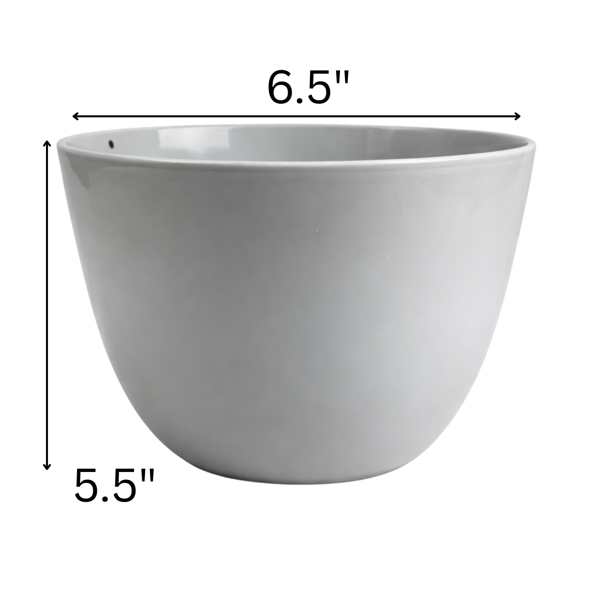 6.5 Inch Plastic Plant Pots with Drainage Holes – Grey Round Flower Pots for Indoor & Outdoor Plants, Lightweight Durable Planters – 7 Pack