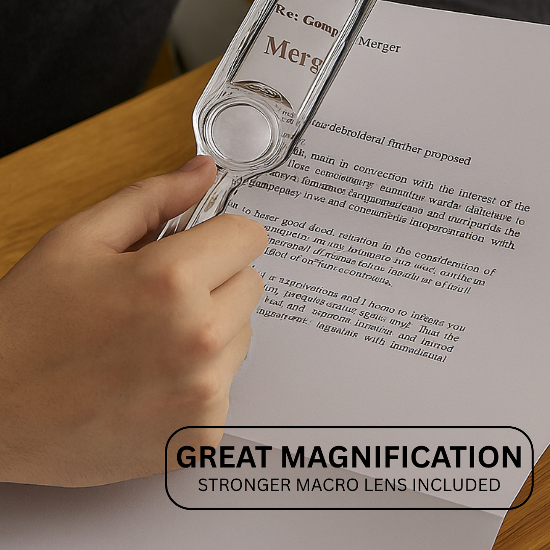 7.5" Acrylic Letter Opener And Magnfiier With 3" Ruler In Centimeters Too, & 1/2" Diaptor Lens  - MG-40300