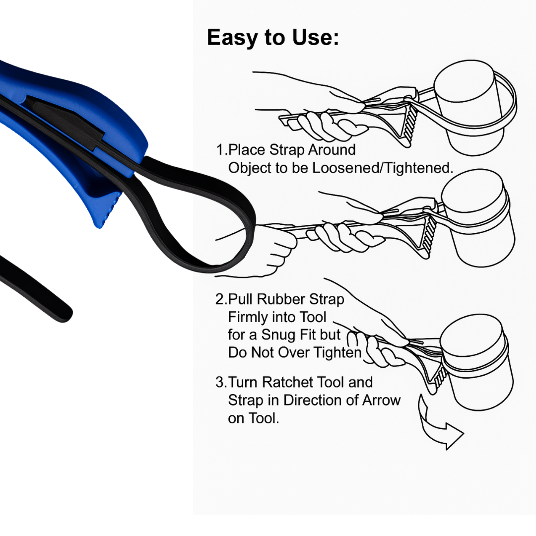 8 Inch Adjustable Multi-Use Rubber Strap Wrench  - TP-06508