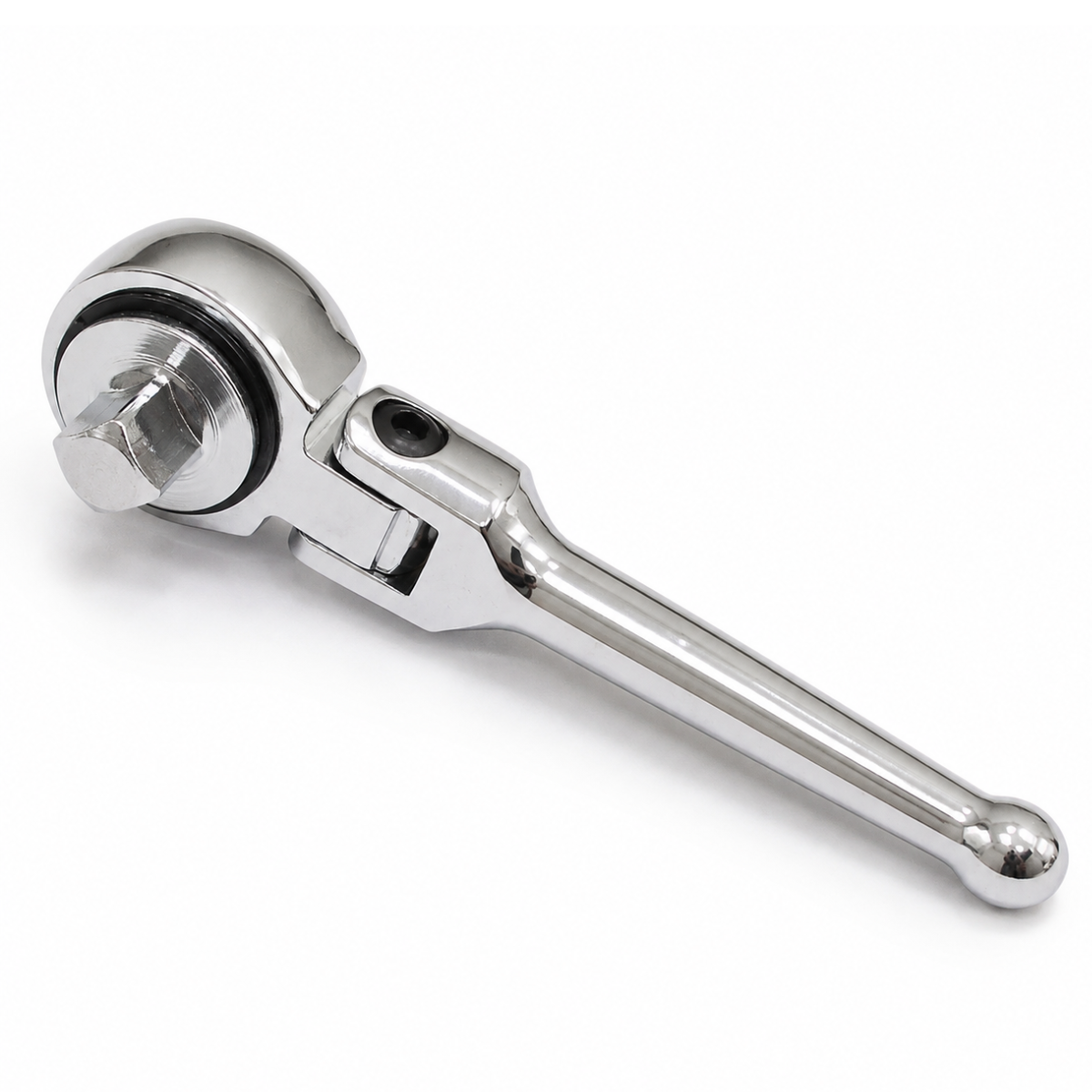 5-Inch Flex-Head Ratchet Handle, 3/8-Inch Drive Reversible Socket Wrench, Compact Hand Ratchet for Tight Spaces, Ergonomic Bulb-Shaped Grip, 6.5 Oz