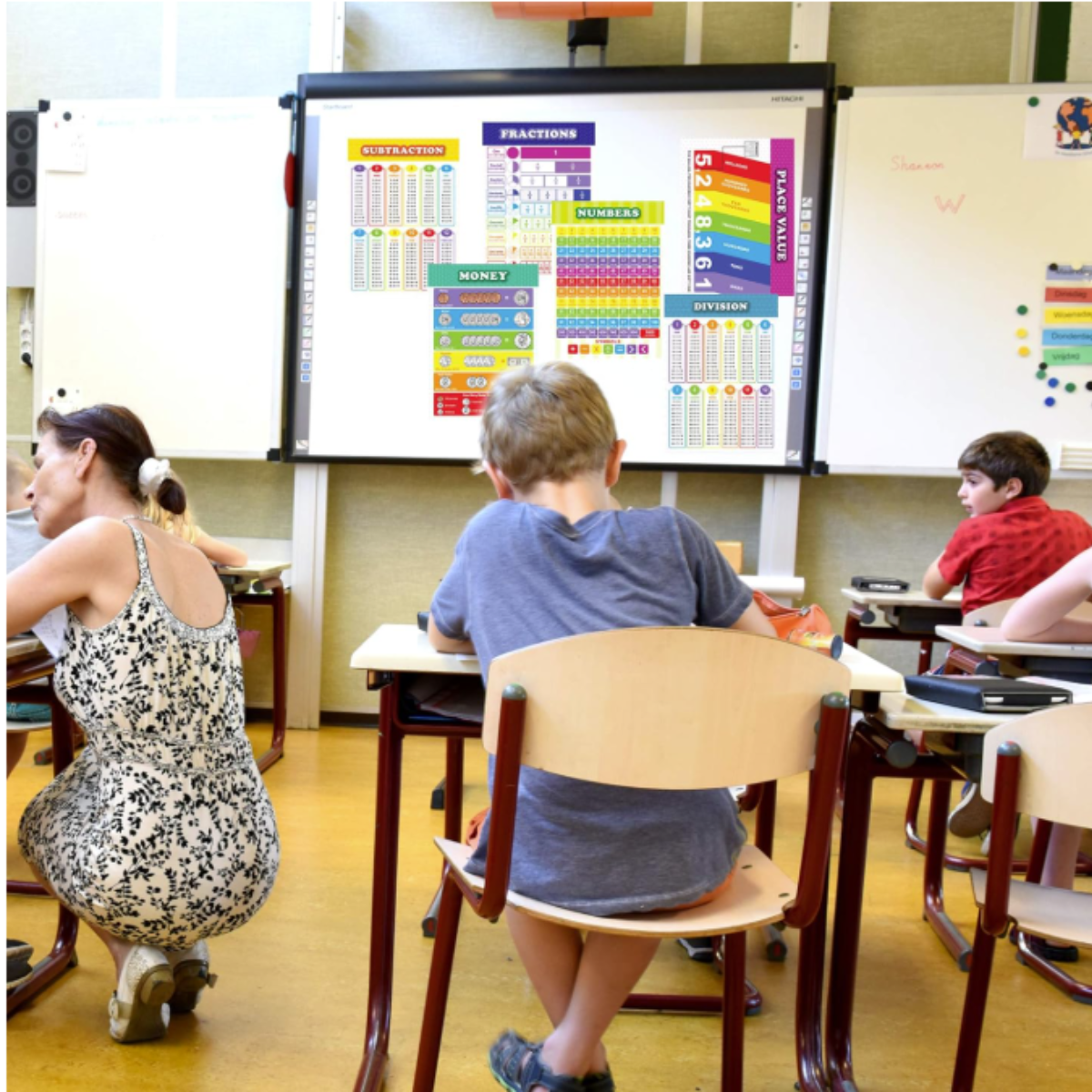 13 Pack Laminated Educational Math Posters for Kids, Classroom Teach Multiplication Division Subtraction Fraction Posters, Classroom Posters, Teaching Posters (16 x 11 inch)