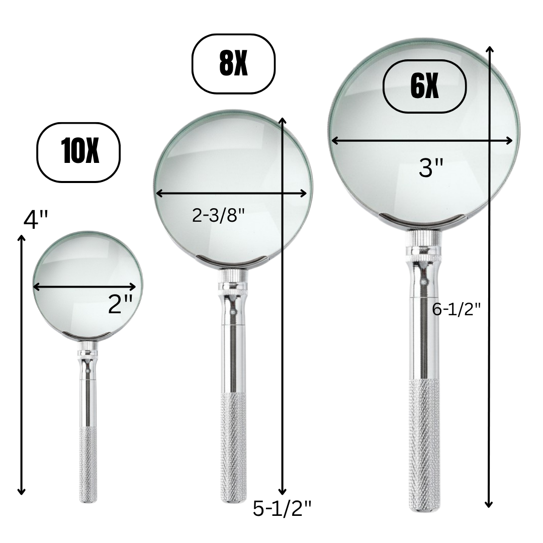 12 Piece Magnifier Set with Display Stand – 3 Assorted Sizes – MG-98511