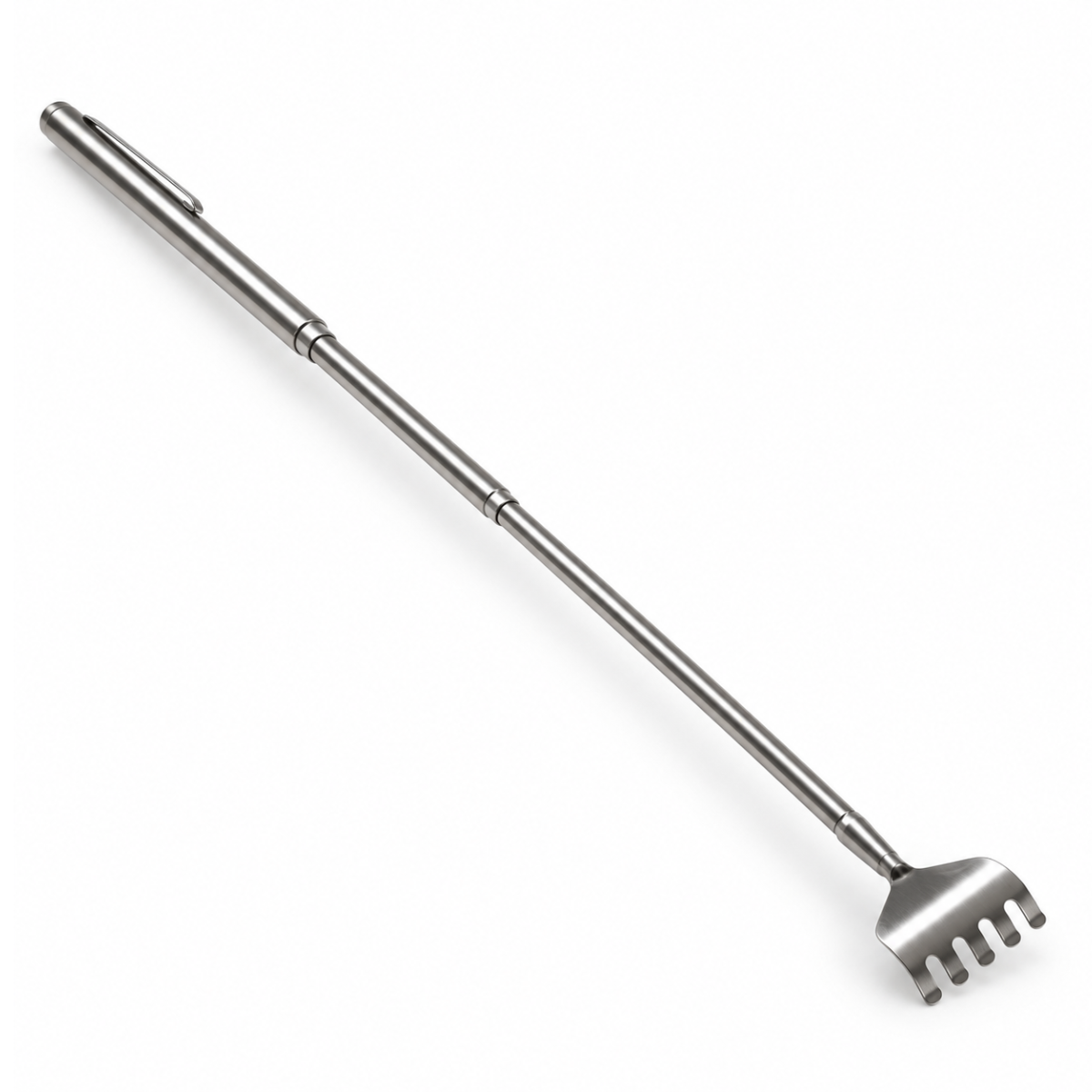 Telescoping Stainless Steel Back Scratcher, 6.5" to 20" Extendable Portable Back Scratcher with Pocket Clip – S1-08873