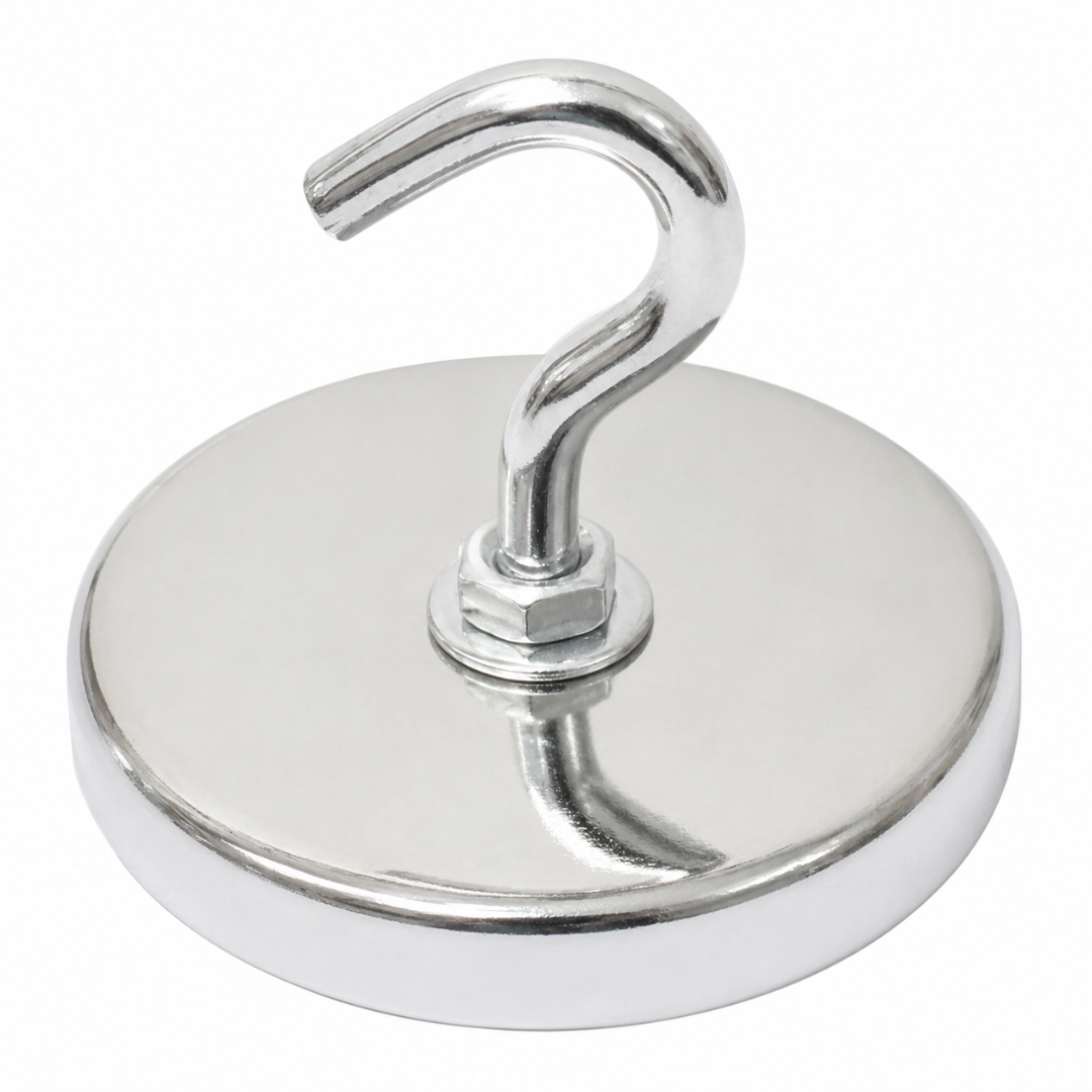 Magnetic Hooks 8 lb Pull, 2 Inch Round Magnet Hooks for Refrigerator, Grill, Garage, Office, Workshop & Storage, Heavy Duty Utility Hanging Hooks, Pack of 4