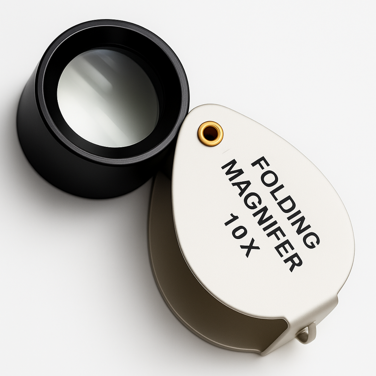 10x Folding Eye Loupe | 15 mm (0.59 in) Lens | Protective Aluminum Swivel Cover | Ideal for Jewelers & On-The-Go Appraisals | Pack of 2 Loupes