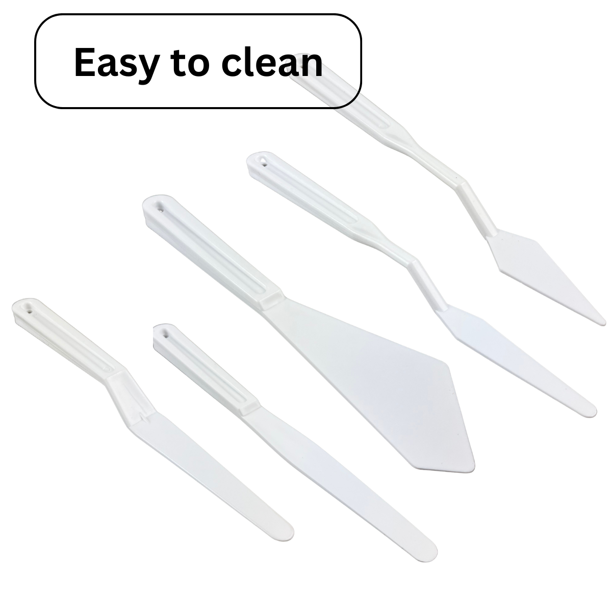 5 Piece, 6" Oil Paint Spatulas For Creating Textures On Canvas