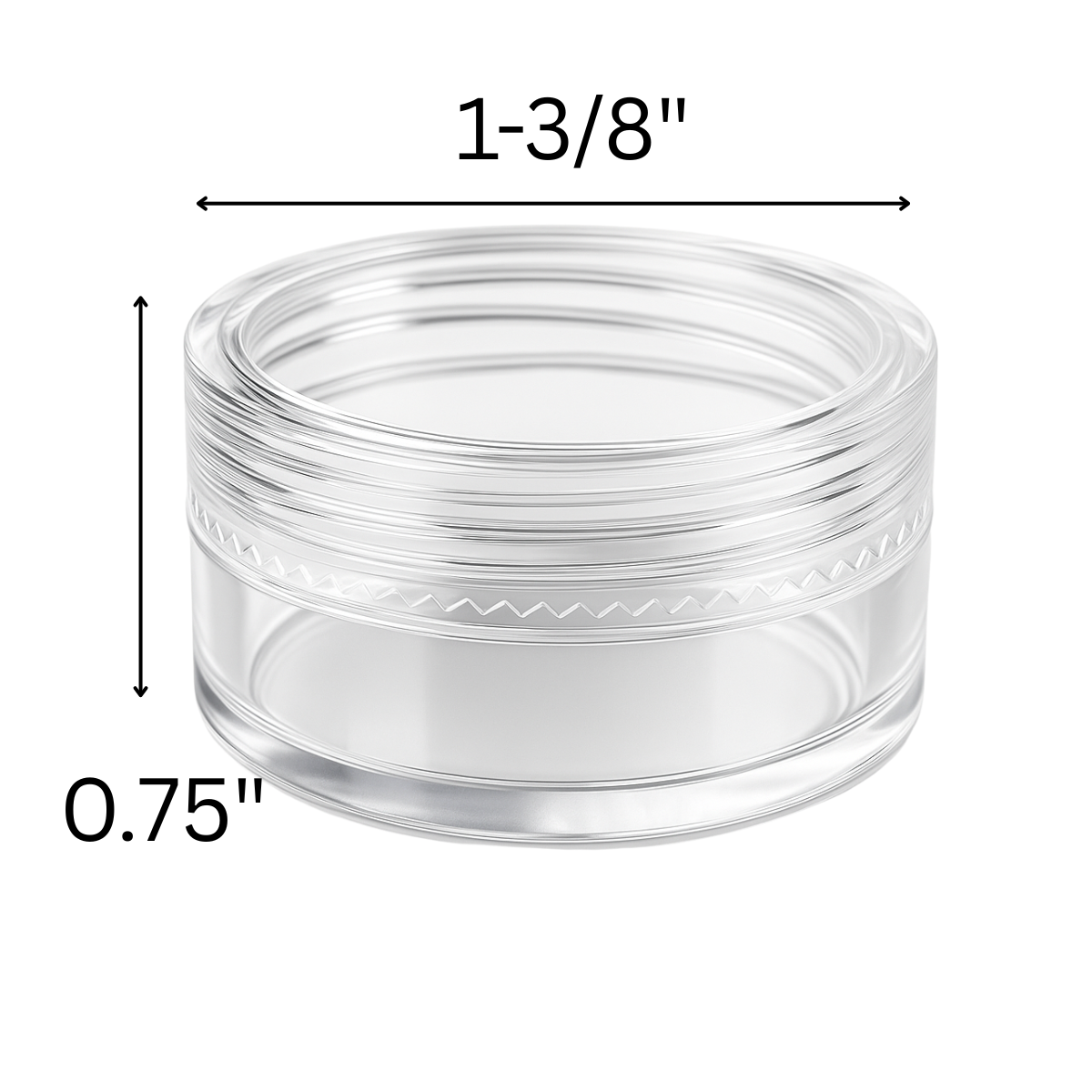 12 Piece Mini Clear Plastic Jars with Screw-On Lids  - TJ-18610