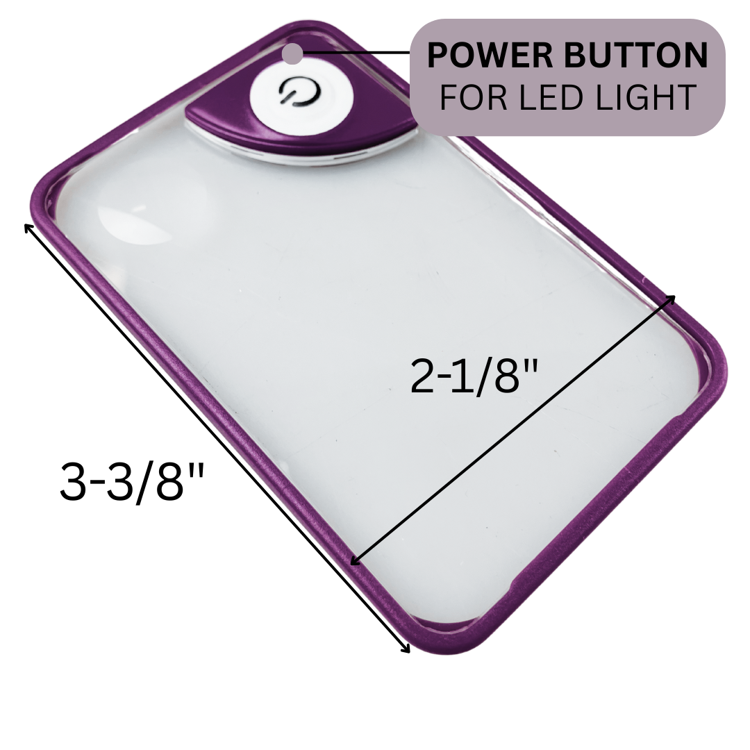 Credit Card Sized 1.5x Illuminated Magnifier, 4x Macro Lens