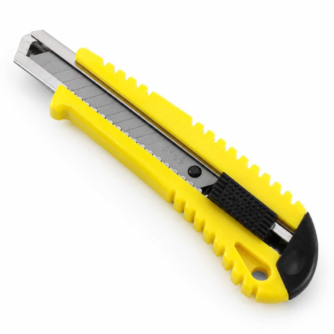 6-1/4 Inch Utility Knife with Stainless Steel Snap Blade & Yellow Plastic Handle – Pack of 4 – PK9003-YTD-Z04