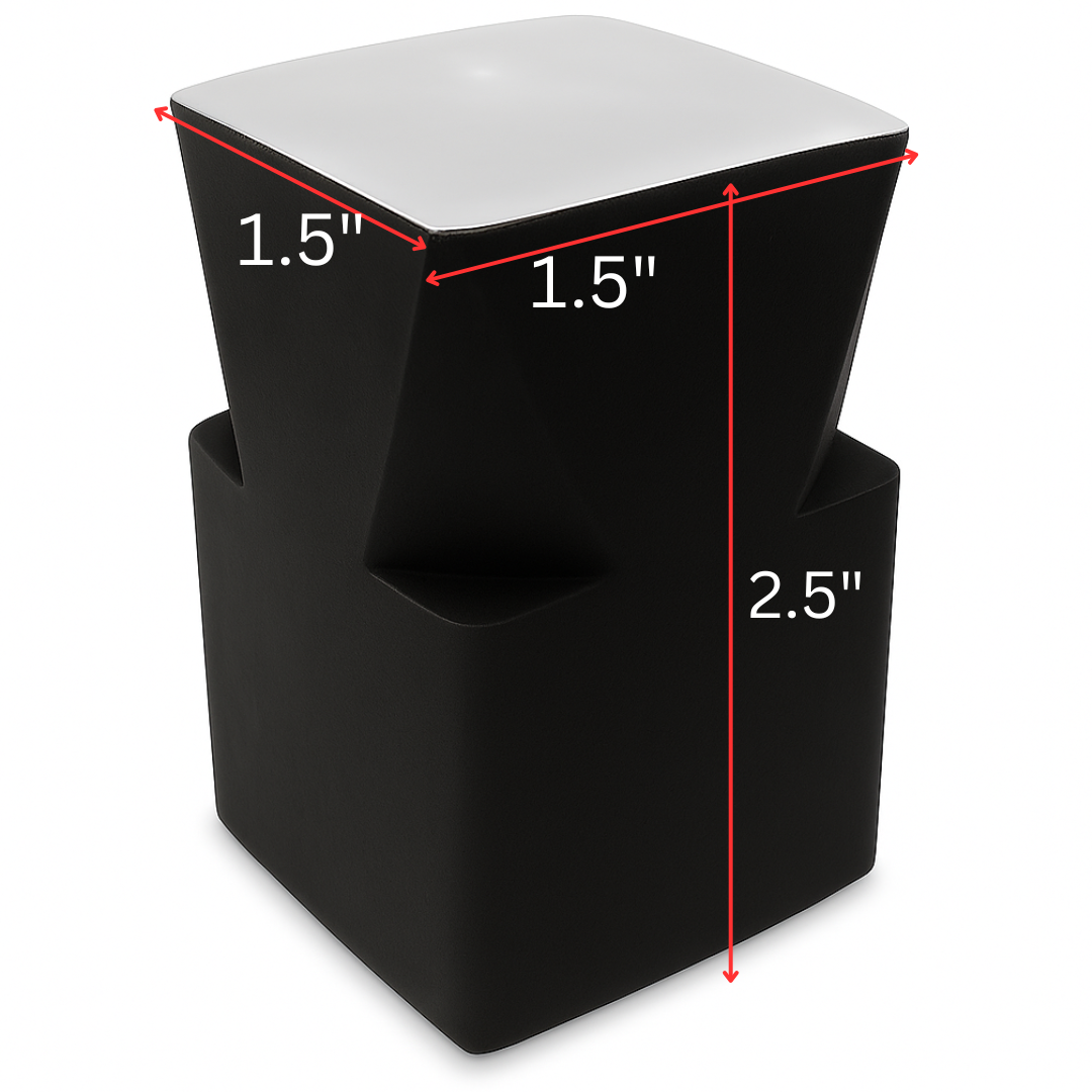 Mini Jewelers Anvil – 1.5" x 1.5" Solid Steel Bench Block with Mirror Finish – Compact Black Anvil for Metalworking, Jewelry, and Craft Use