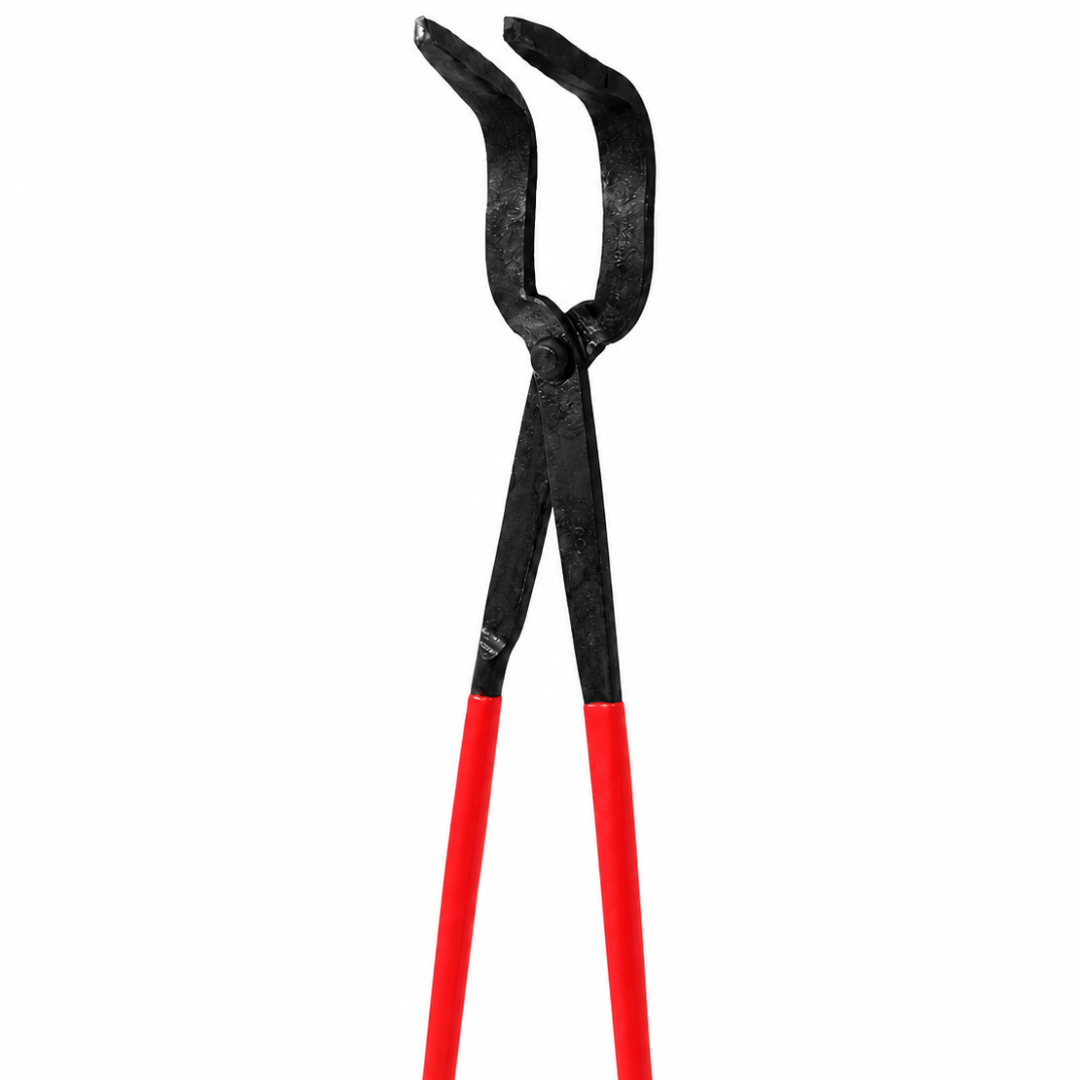 14 Inch Crucible Tongs with Curved Tips, Heavy Duty Metal Melting Tongs with Rubberized Grip Handles for Jewelry Casting, Refining, Foundry Work, Kilns, Molds, and Hobby Metalworking