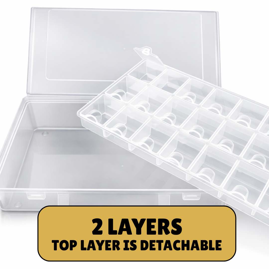 Clear Plastic Craft Box with 22 Storage Sections – TJ-13519