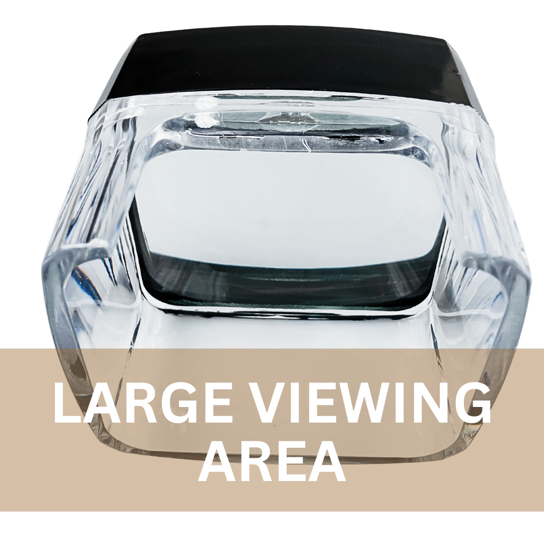 5X Dome-Style Fixed Focus Magnifier | 3"x2.5" Rectangular Lens | Enhanced with Clear Side Panels | Perfect for Printers & Hobbyists