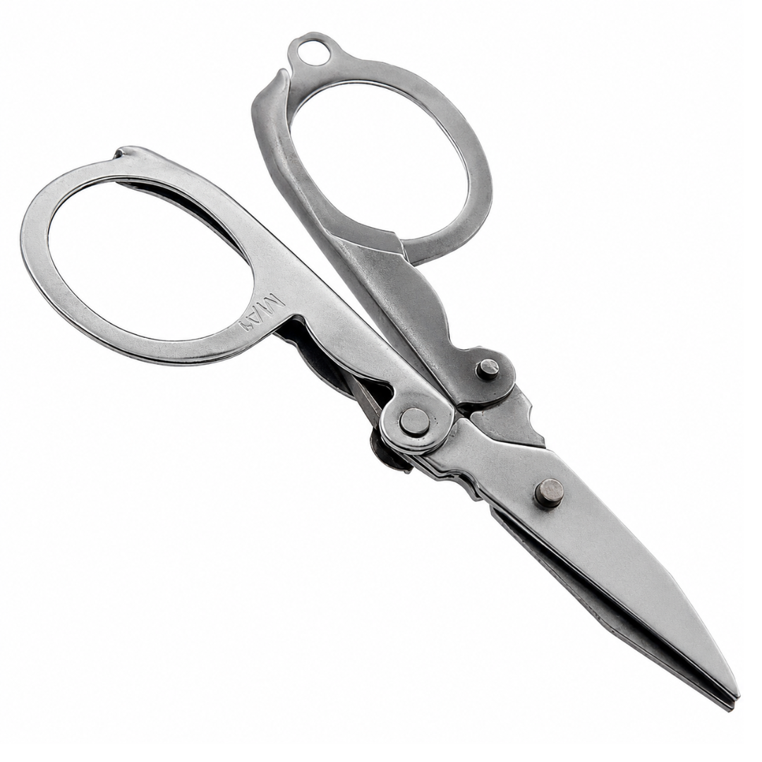 3" Folding Scissors for Needlecrafts & Sewing, Pack of 2, Compact Metal Thread Snips with Lanyard Hole, Portable Mini Scissors for Crafts, Sewing, Quilting & Travel