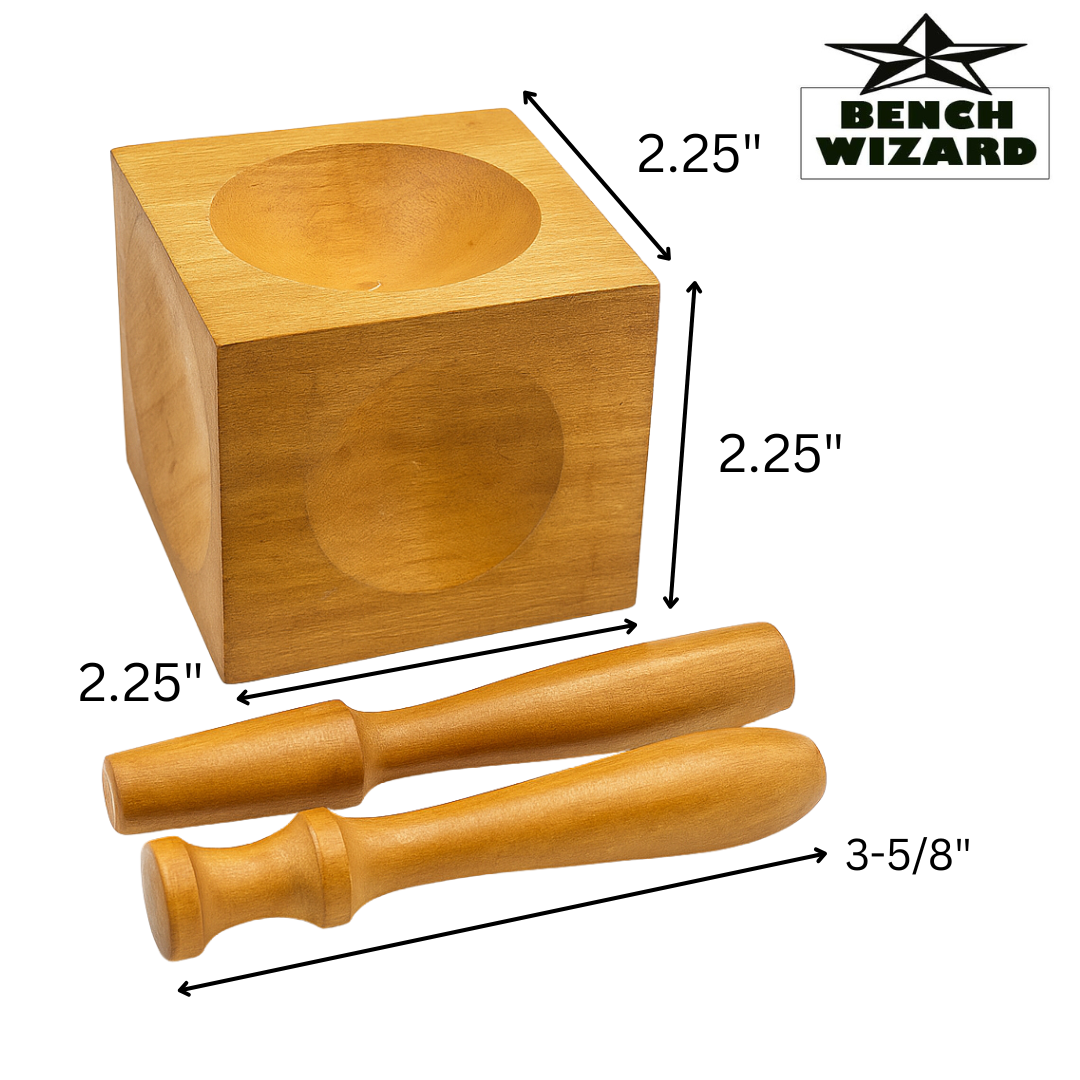 Wooden Dapping Block & Punches Set | Precision Shaping & Forming | Non-Marring Surface  - TJ01-09860