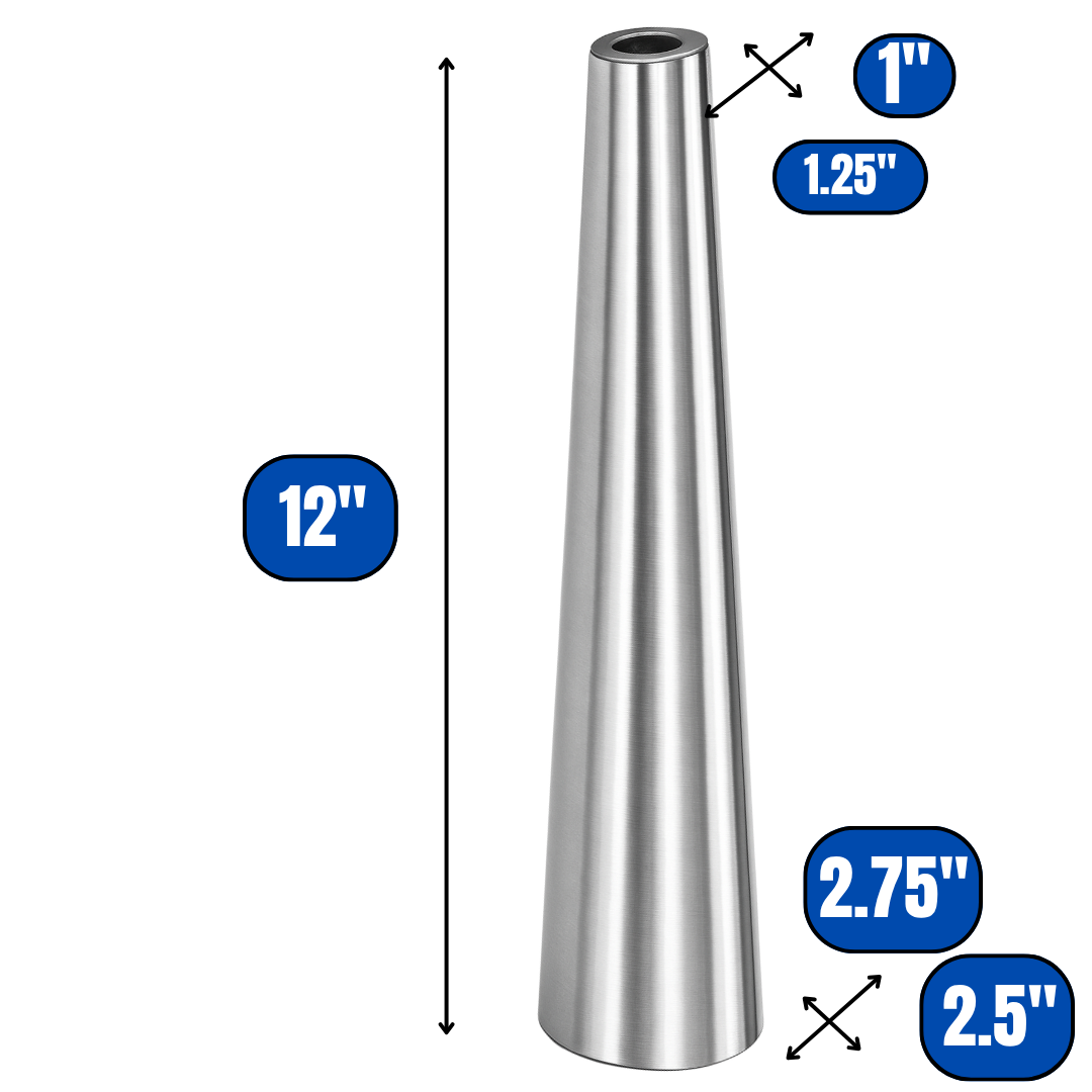 12" (30.5 cm) Steel Bracelet Mandrel | Oval Shape | Tapers 1.75" (4.4 cm) to 2.75" (7 cm) | Hardened Metal with Polished Finish