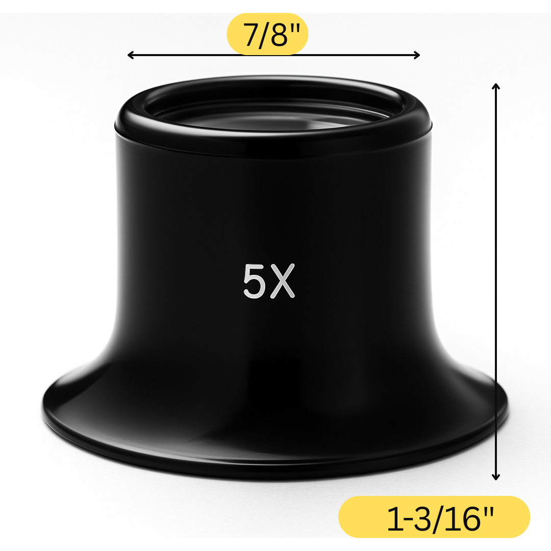 Black Jeweler's Loupe - 5x Power  - MG-10925