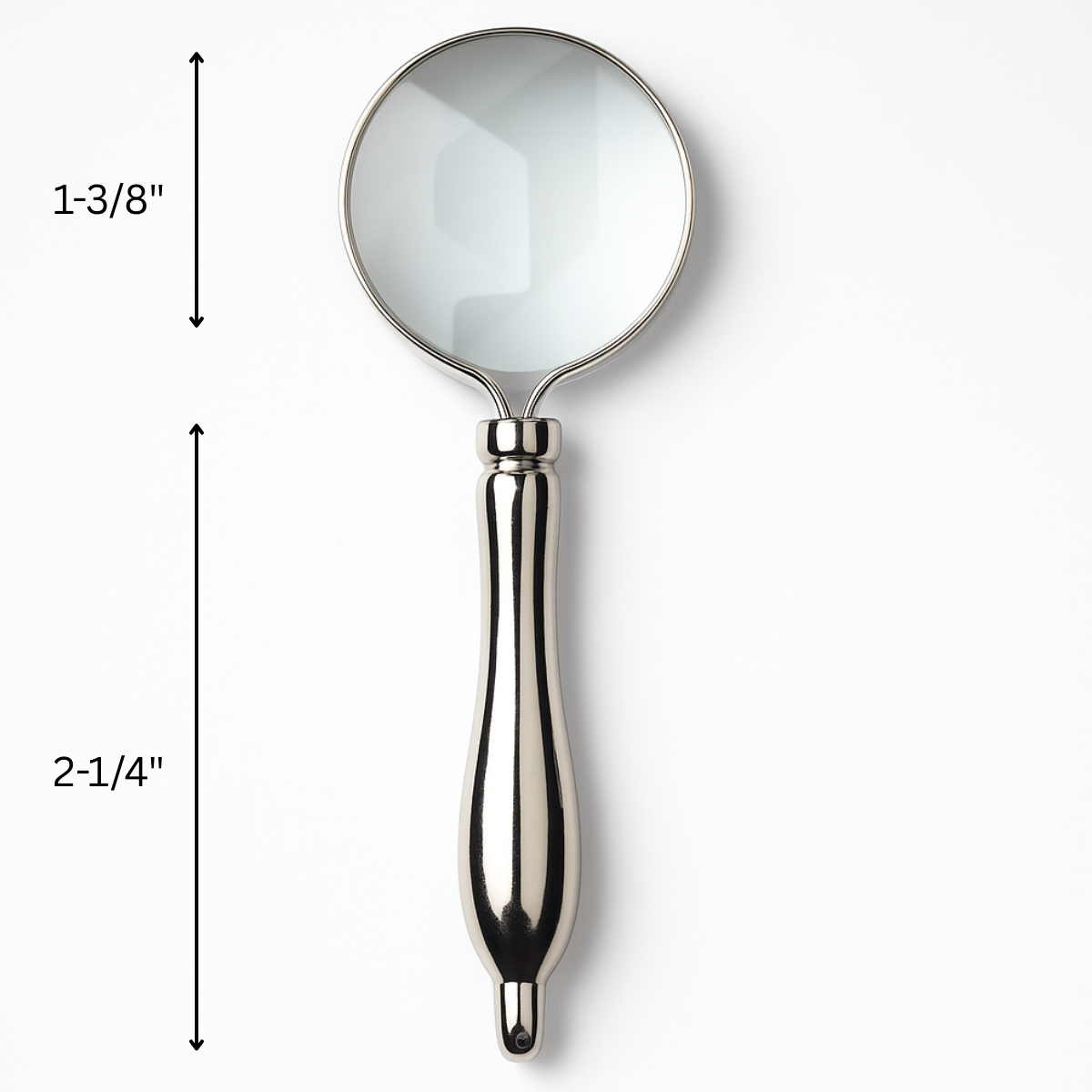 Mini Pocket Magnifier with 5X Power – 3.5" Chrome Plated Handle & Frame, Keychain/Necklace Hole, Includes Protective Pouch