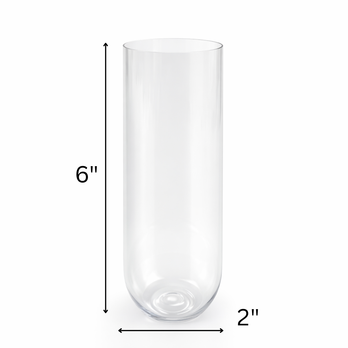 Shatterproof Champagne Flutes – 9 oz Clear Plastic Stemless Champagne Glasses, BPA-Free Reusable Party Flutes, 6" Tall – Set of 12