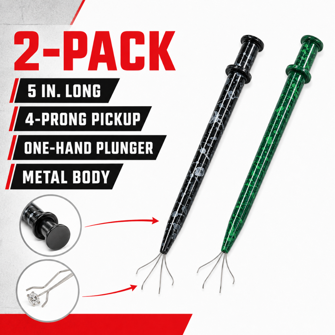 5-Inch Four-Prong Pick-Up Tool, Plunger-Operated Grabber for Beads, Gemstones and Small Parts, Assorted Colors, Pack of 2 – TJ-91046-Z02