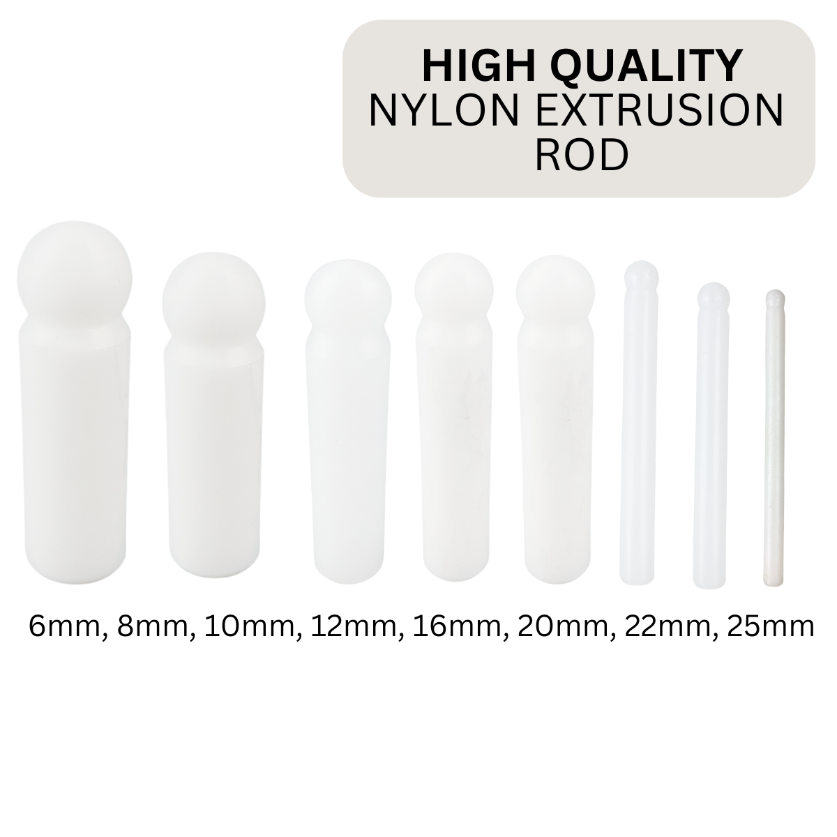 8 Pc Nylon Dapping Punch Set | Sizes 5, 8, 11, 14, 17, 19, 24, and 27mm Included | Non-Marring Nylon Composite | Great for Bending and Shaping of Soft Metal