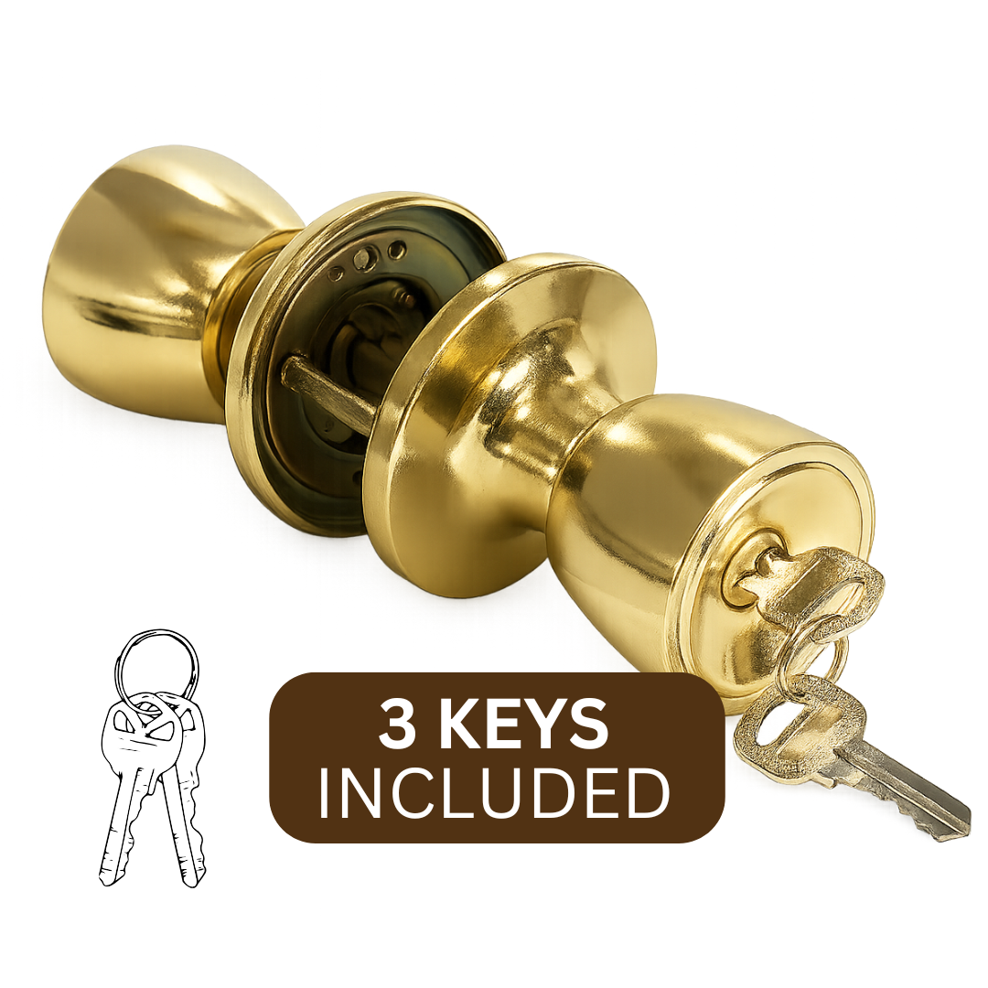 Brass Doorknob Entrance Lock: LOCK-99186