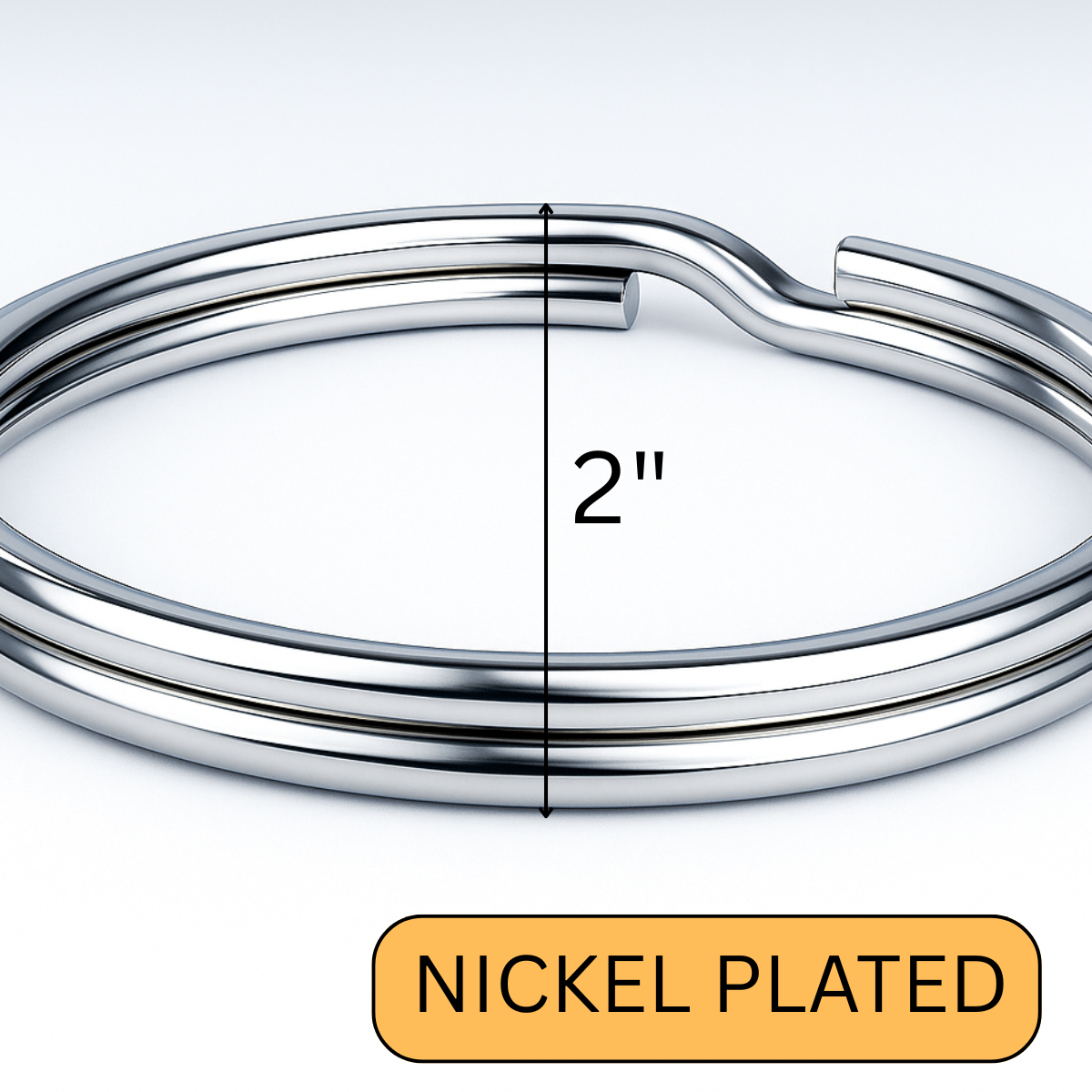 50 Piece Large Key Rings, 1-3/4 Inch Diameter  - HW-99043