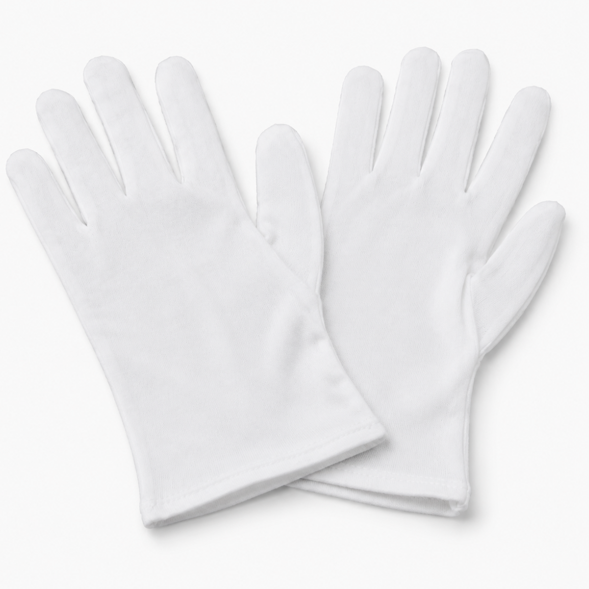 Men's White Cotton Lisle Inspection Gloves – Large (Pack of 12 Pairs) - GL-07400-Z12