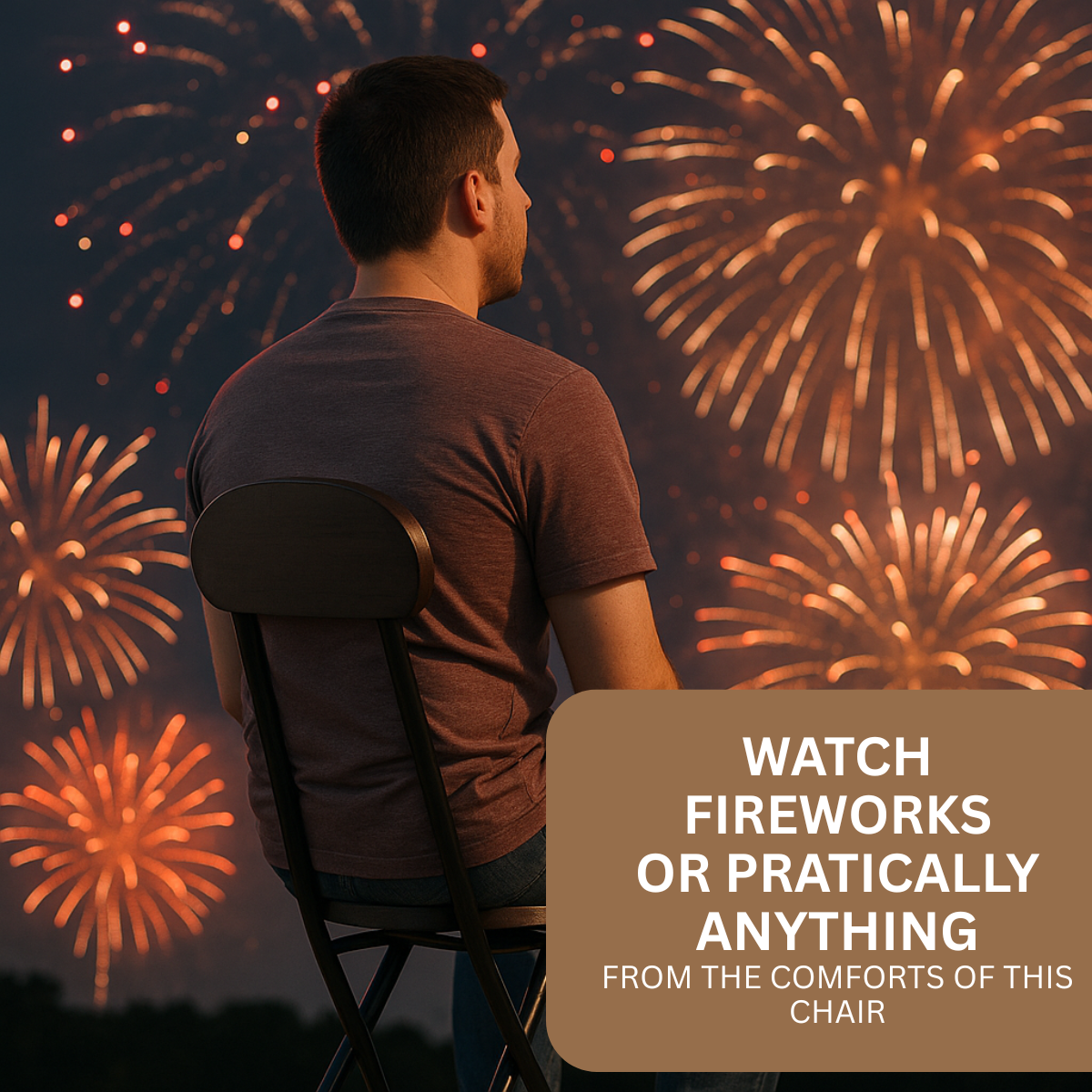 Portable Folding Chair with Wooden Backrest and Seat