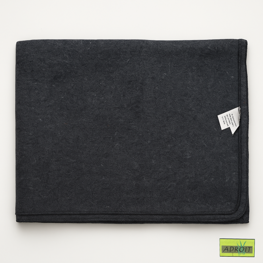 60" x 80" Grey Wool Blanket – 40% Wool, Heavy 3 lb Emergency Survival Blanket with Finished Edges – Ideal for Home, Car, Camping & Disaster Kits – CAM-50131