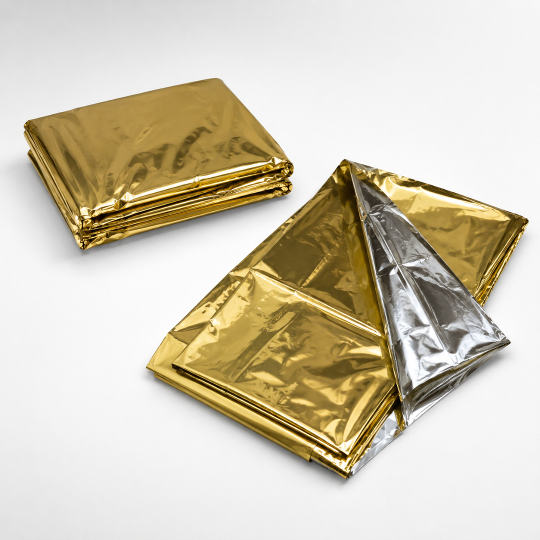 2-in-1 Reflective Gold and Silver 52 x 84 Inch Mylar Emergency Blanket (Pack of: 2) - TC-50503-Z02