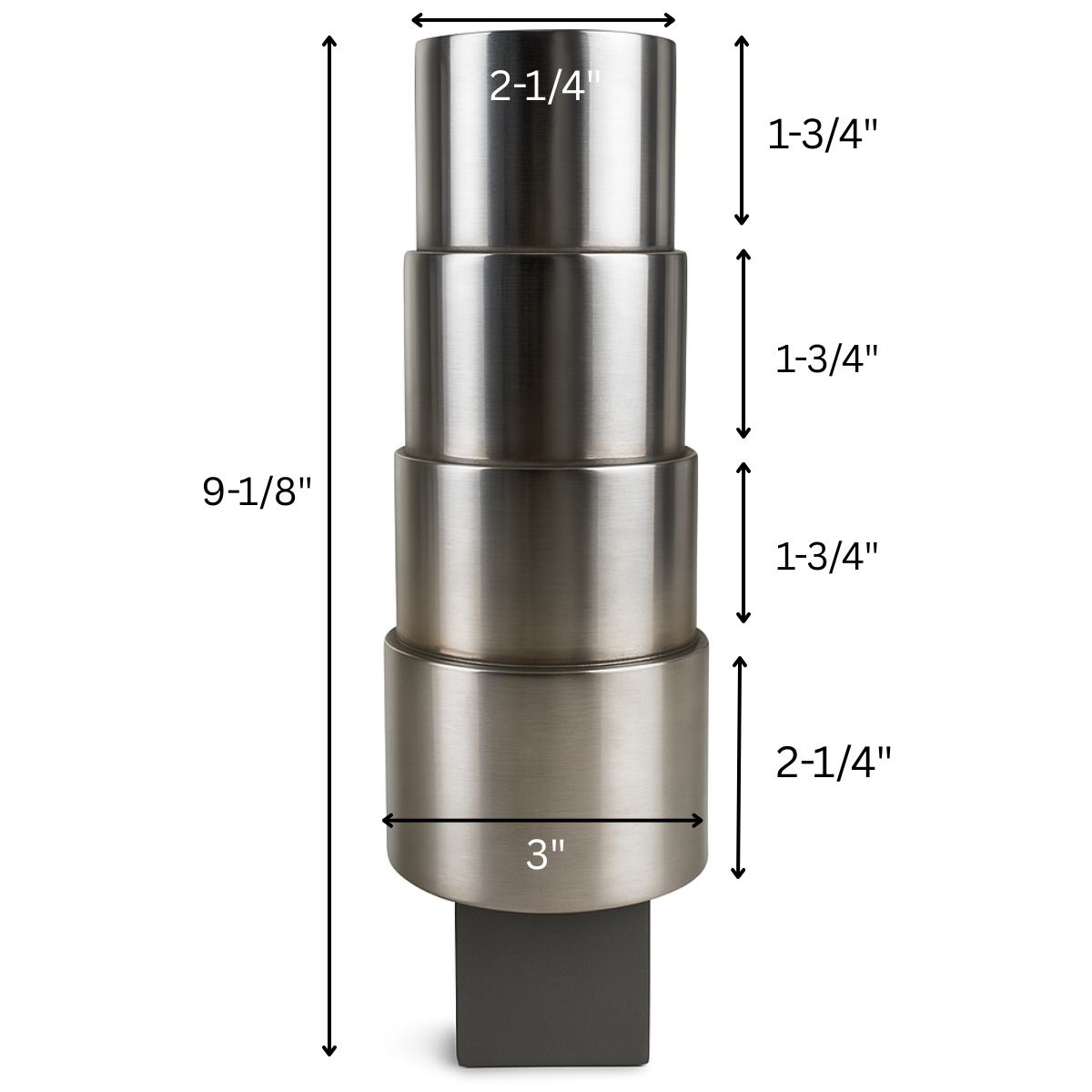 4 Step Heavy Duty Chrome Plated, Oval Shaped Step Mandrel - 2.25" to 3"  - TJ-29323